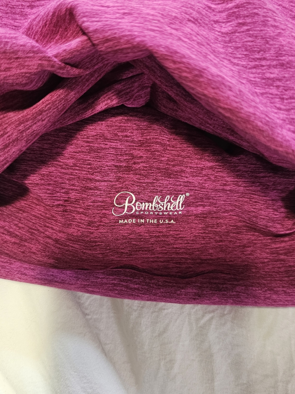 Bombshell Sportswear Magenta Racerback Sports Bra - Picture 4 of 5
